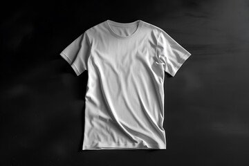 Wall Mural - White cotton t shirt mockup on the dark background