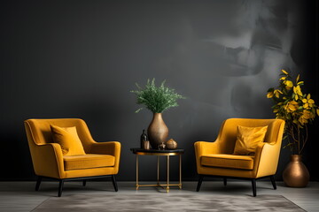 Wall Mural - yellow chairs in a room