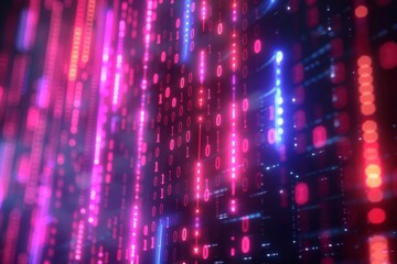 Digital Binary Technology Background created with Generative AI