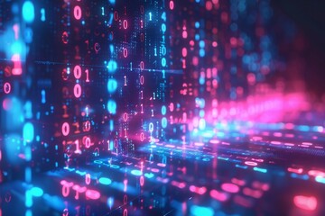 Digital Binary Technology Background created with Generative AI