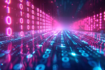 Digital Binary Technology Background created with Generative AI