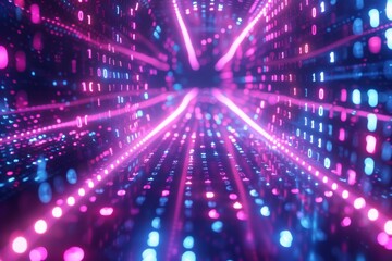 Digital Binary Technology Background created with Generative AI