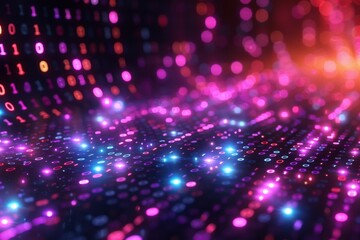 Digital Binary Technology Background created with Generative AI