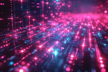 Digital Binary Technology Background created with Generative AI