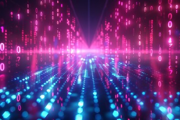 Digital Binary Technology Background created with Generative AI