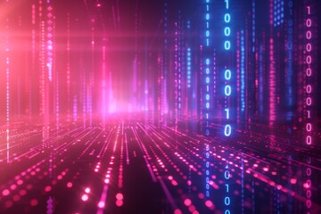 Digital Binary Technology Background created with Generative AI