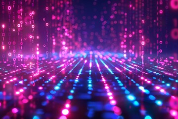Digital Binary Technology Background created with Generative AI