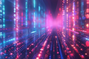 Digital Binary Technology Background created with Generative AI