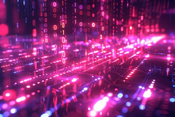 Digital Binary Technology Background created with Generative AI