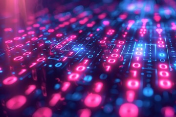 Digital Binary Technology Background created with Generative AI
