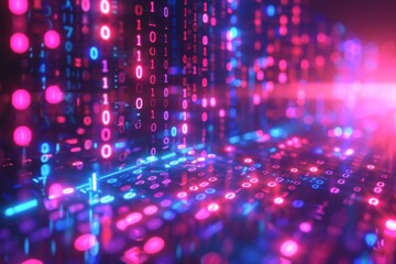 Digital Binary Technology Background created with Generative AI