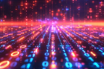 Digital Binary Technology Background created with Generative AI