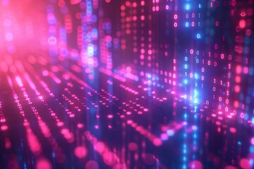 Digital Binary Technology Background created with Generative AI