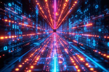 Digital Binary Technology Background created with Generative AI