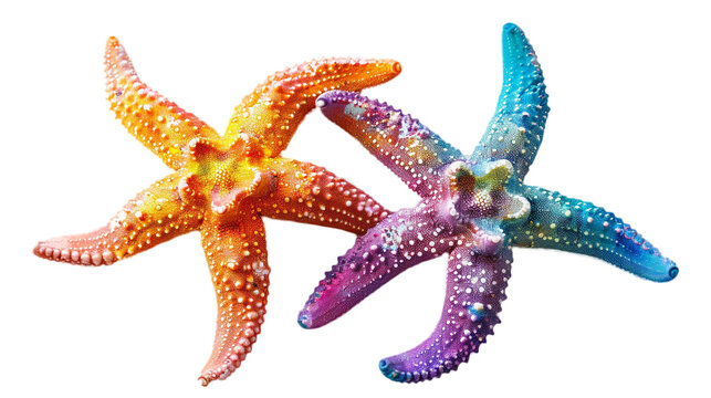 Colorful starfish, clip art, png, cutout, isolated on transparent background