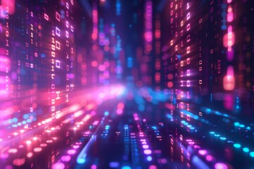 Digital Binary Technology Background created with Generative AI