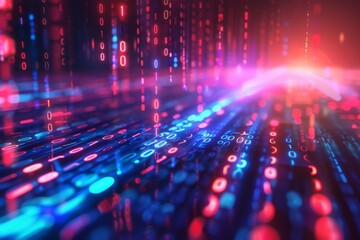 Digital Binary Technology Background created with Generative AI