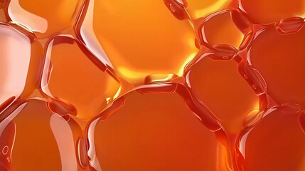 Wall Mural - Vibrant abstract background with orange liquid and bubble patterns