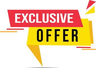 Exclusive offer vector design. With red and yellow color
