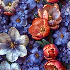 Wall Mural - seamless pattern background of a flowers