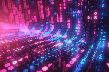 Digital Binary Technology Background created with Generative AI