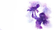 © Ema - Purple watercolor paint of A mother playing lift with new born baby kid