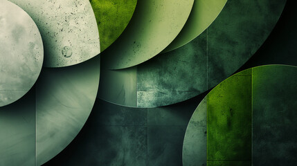 Geometric shapes in green colours
