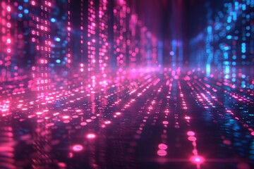Digital Binary Technology Background created with Generative AI