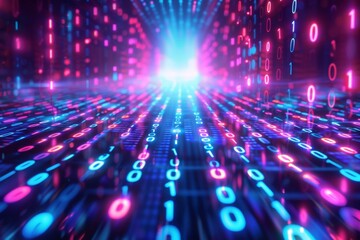 Digital Binary Technology Background created with Generative AI