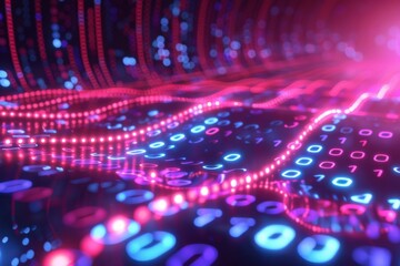 Digital Binary Technology Background created with Generative AI
