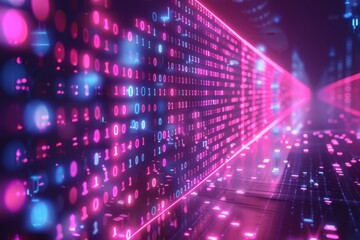 Digital Binary Technology Background created with Generative AI