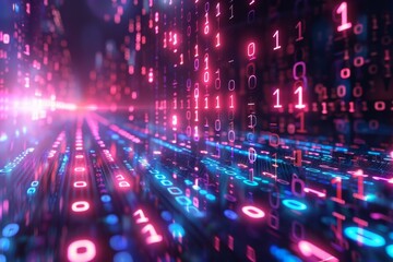 Digital Binary Technology Background created with Generative AI