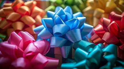 Canvas Print -  colorful bows in different shapes and sizes.