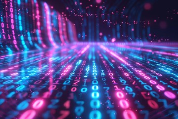 Digital Binary Technology Background created with Generative AI