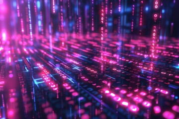 Digital Binary Technology Background created with Generative AI