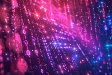 Digital Binary Technology Background created with Generative AI