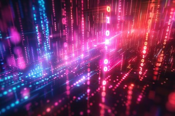 Digital Binary Technology Background created with Generative AI