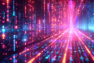 Digital Binary Technology Background created with Generative AI