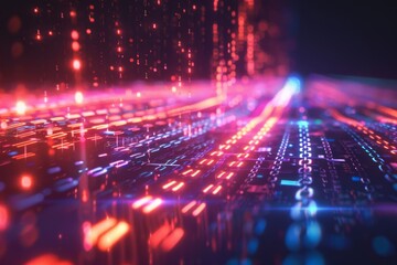 Digital Binary Technology Background created with Generative AI