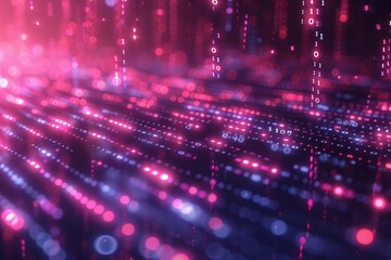 Digital Binary Technology Background created with Generative AI