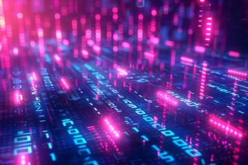 Digital Binary Technology Background created with Generative AI