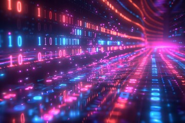 Digital Binary Technology Background created with Generative AI