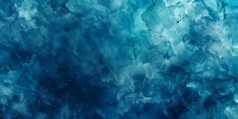 Wall Mural - abstract teal watercolor background with dark blue stormy clouds ai generative