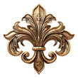 © BoOm - Intricate vintage gold fleur-de-lis ornament. Detailed craftsmanship in elegant, classic design for decorative art and interior inspiration. transparent backgrounds