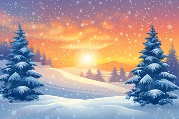 Wall Mural - A Snowy Landscape