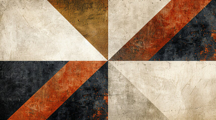 Wall Mural - Abstract Geometric Pattern with Rust and Scratches