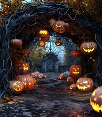 Wall Mural - Spooky Halloween Decorations