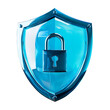 © Gabriela - Shield with padlock inside. Security concept. Transparent background, PNG format