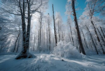 Wall Mural - winter forest in the winter