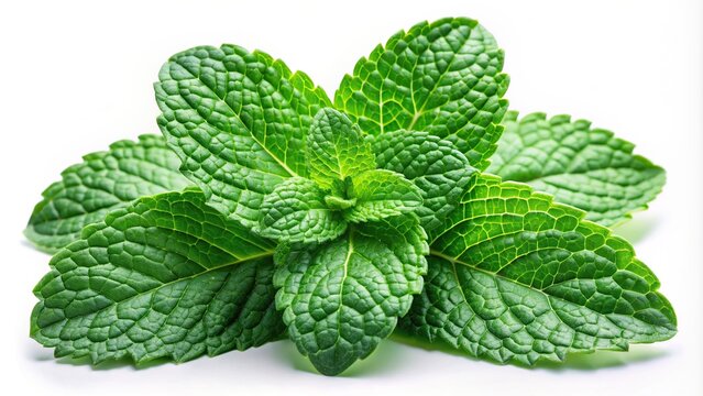 Fresh green mint leaves isolated on white background, mint, leaves, green, fresh, isolated, white, background, herbal, aroma, plant, refreshing, organic, closeup, ingredient, natural, healthy